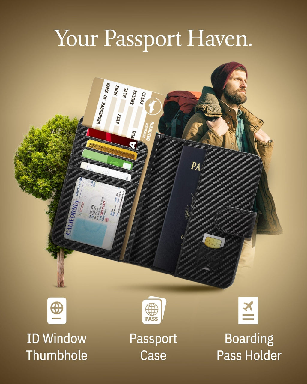 Vegan Leather RFID Passport Holder