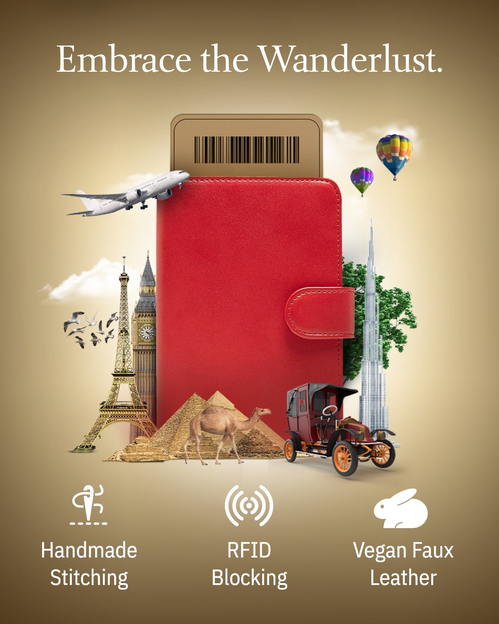 Vegan Leather RFID Passport Holder