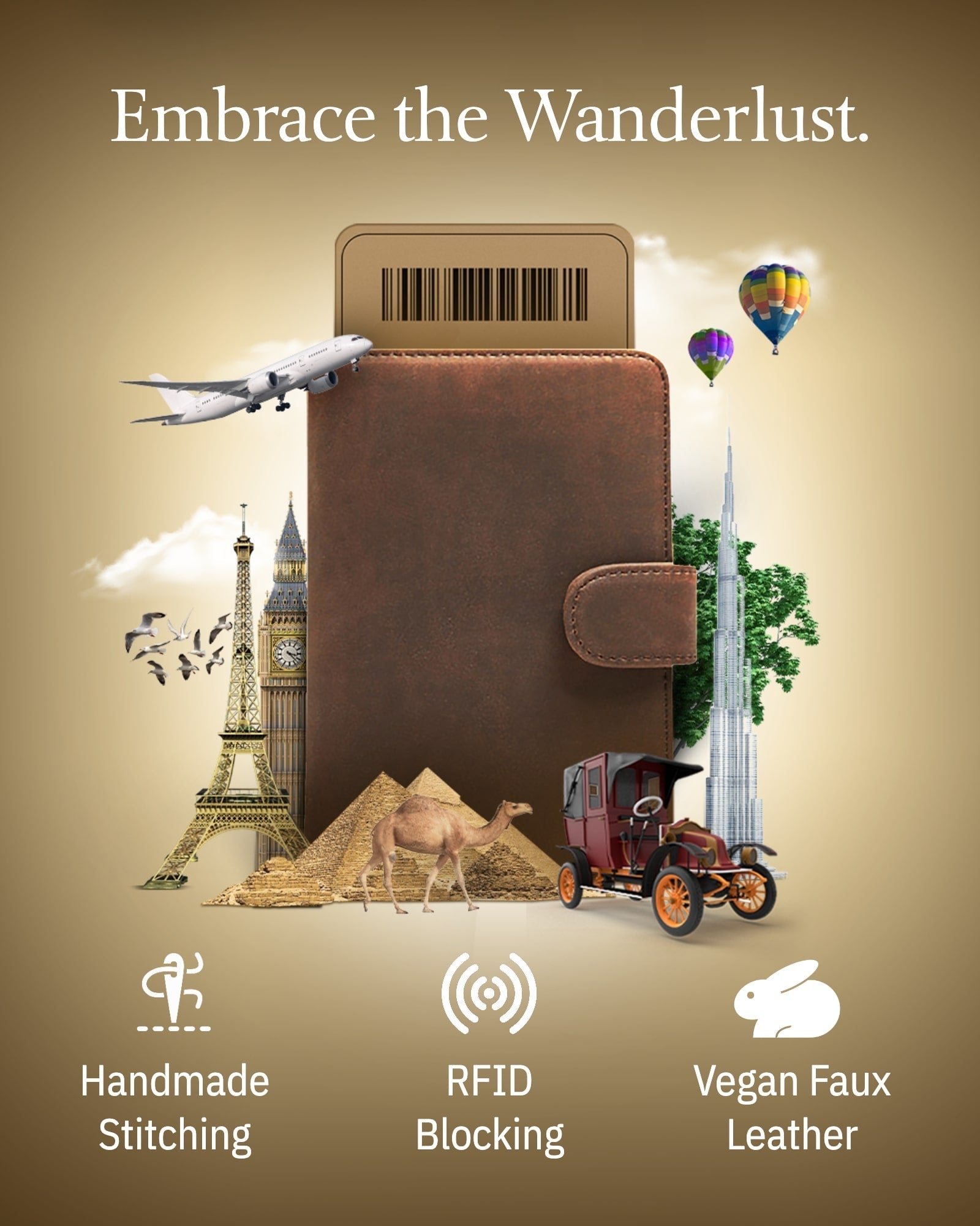 Vegan Leather RFID Passport Holder