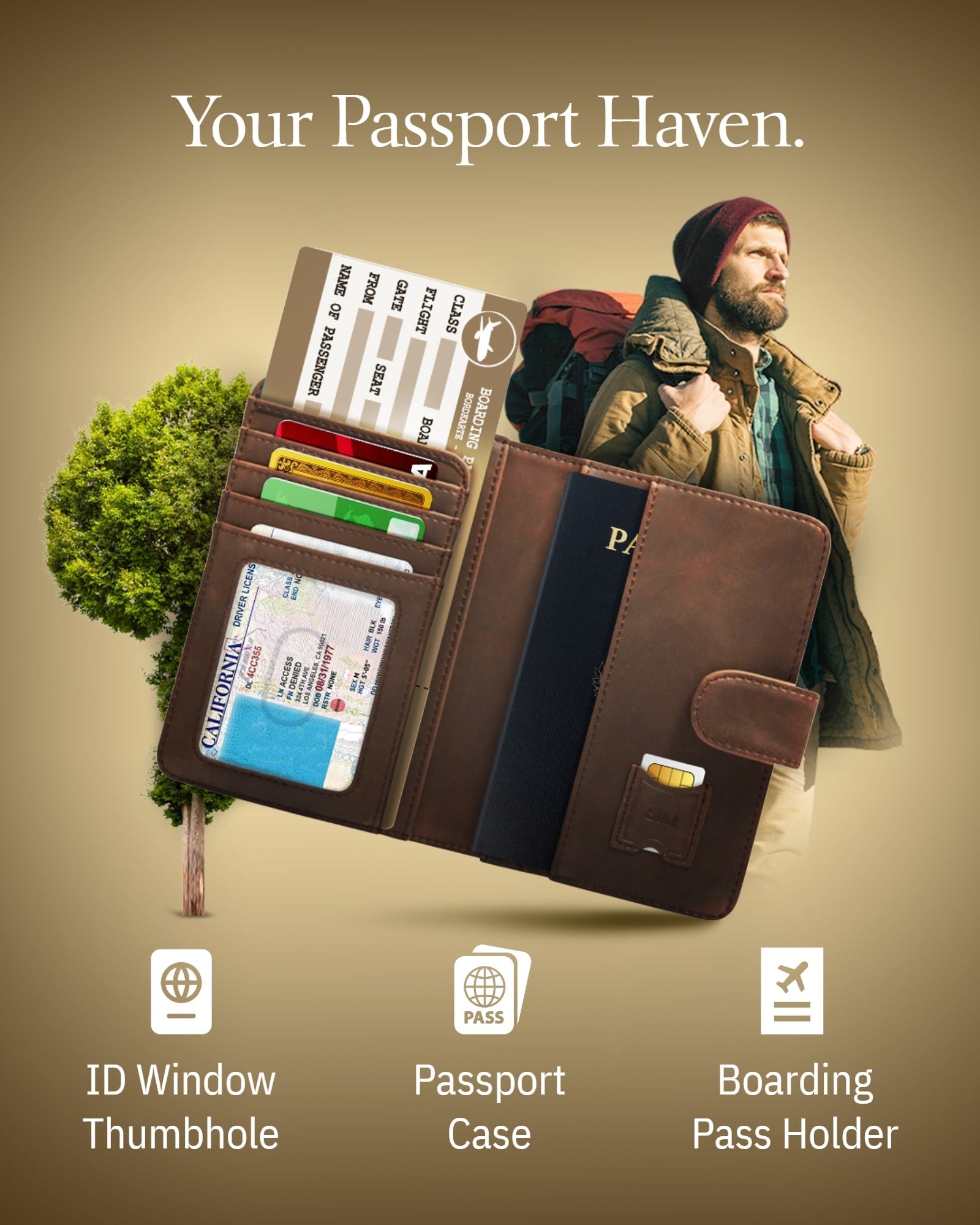 Vegan Leather RFID Passport Holder
