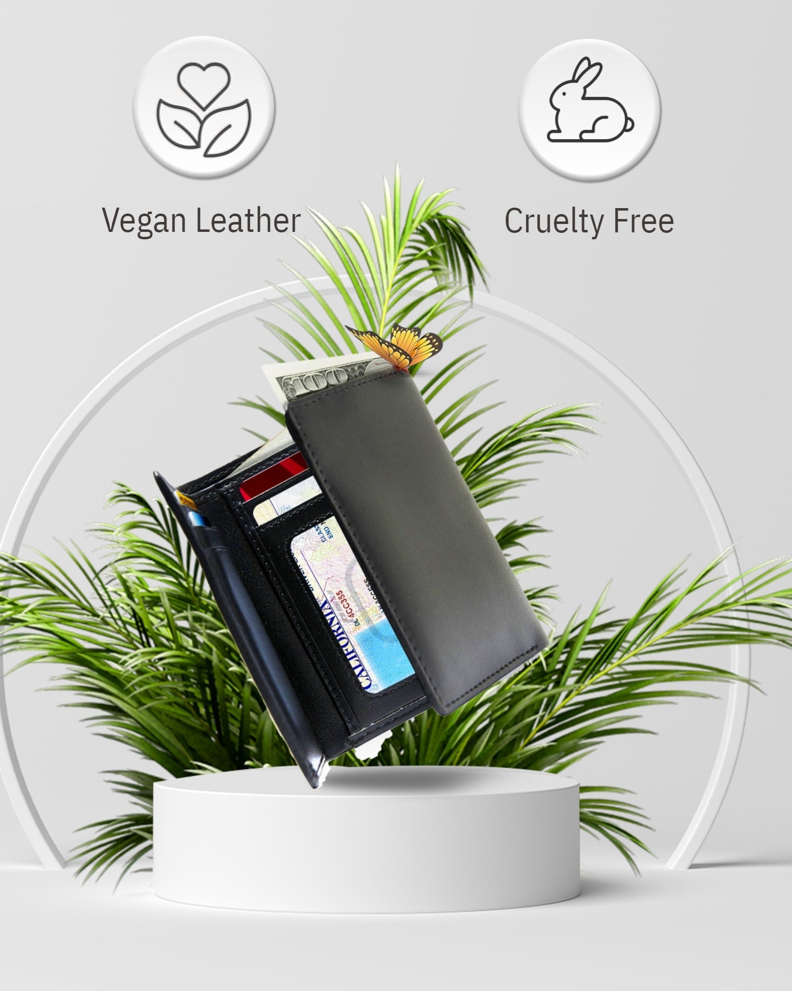 Vegan Leather Trifold Wallet