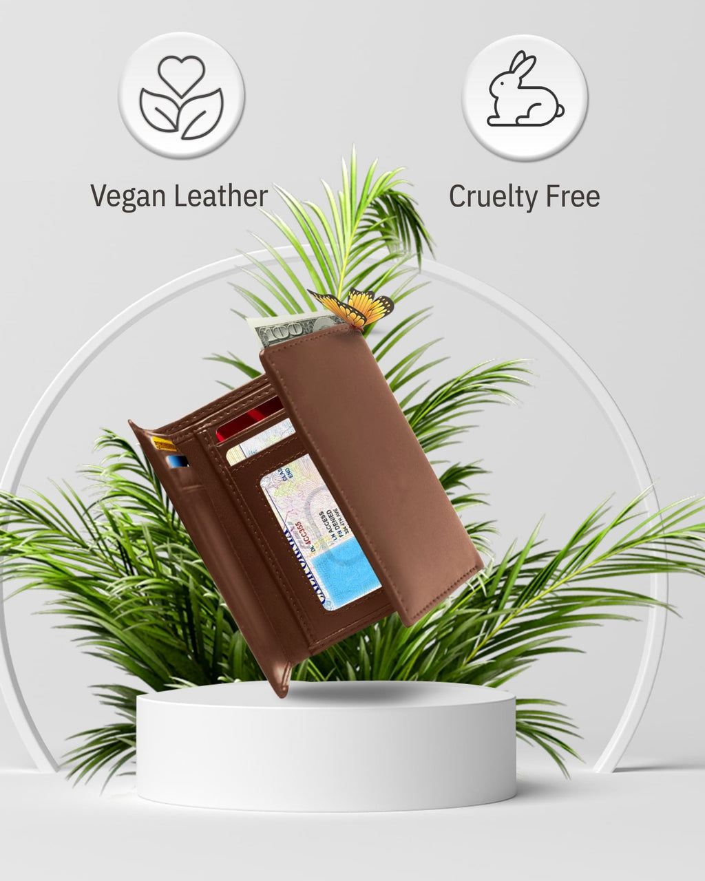Vegan Leather Trifold Wallet