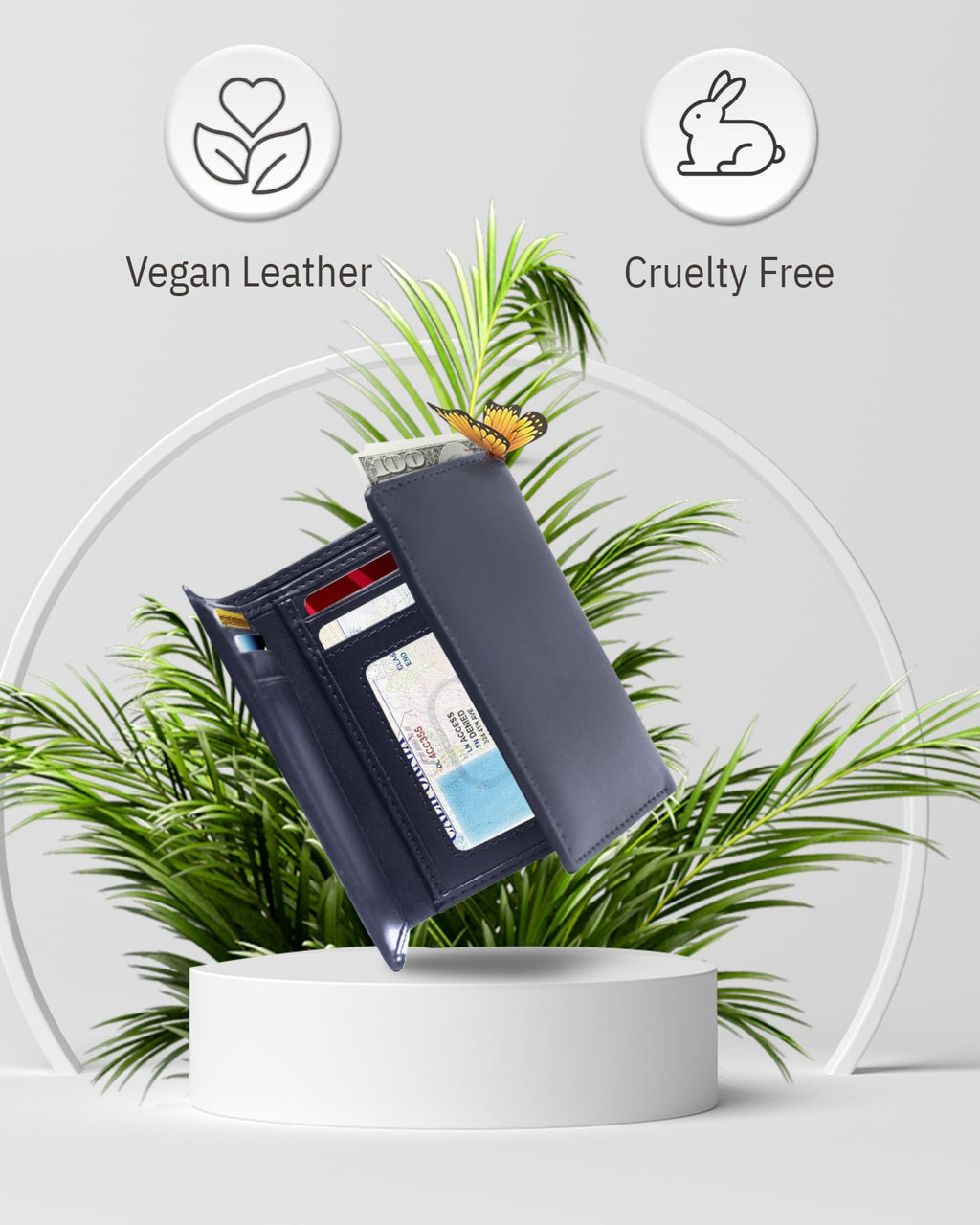 Vegan Leather Trifold Wallet