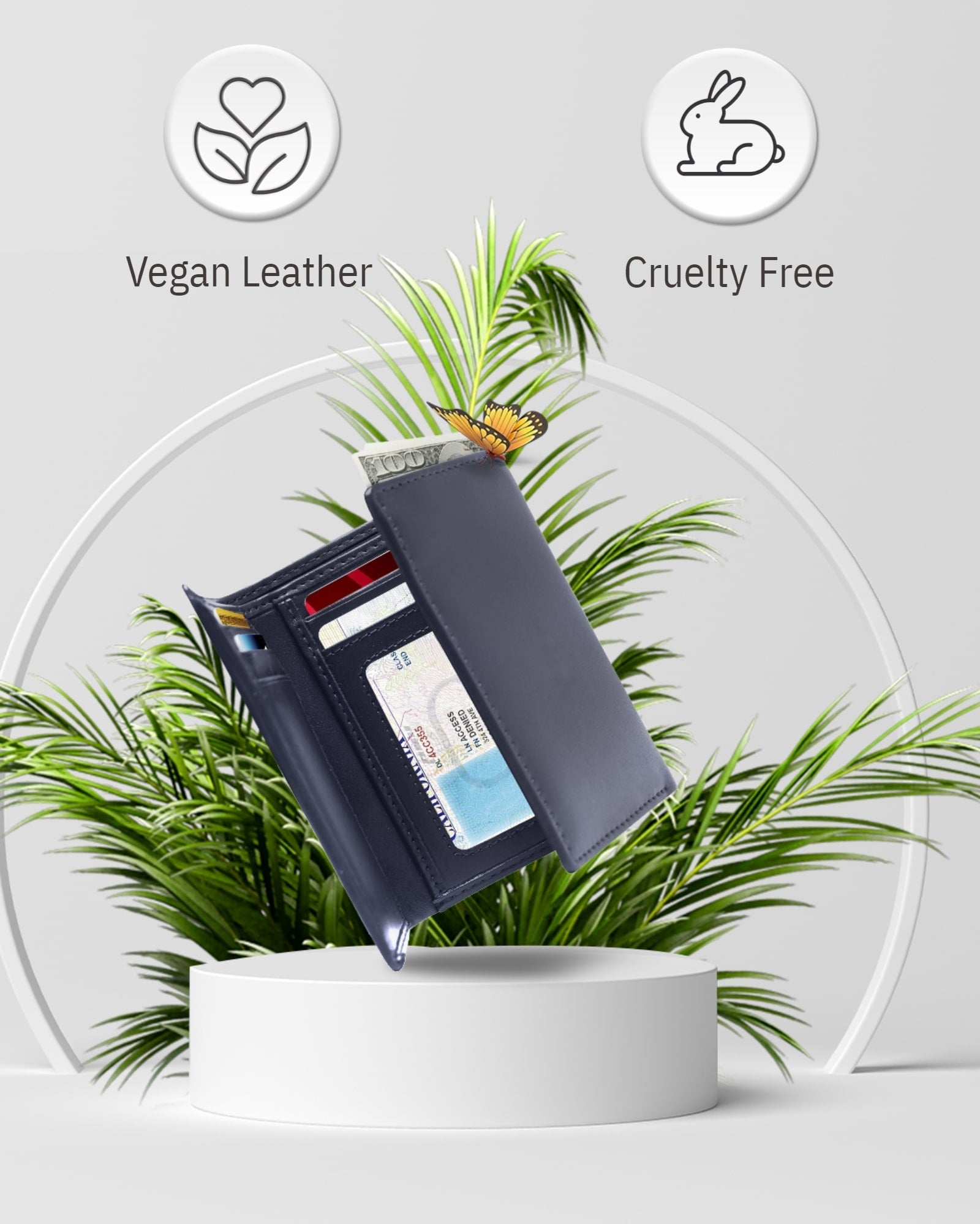 Vegan Leather Trifold Wallet
