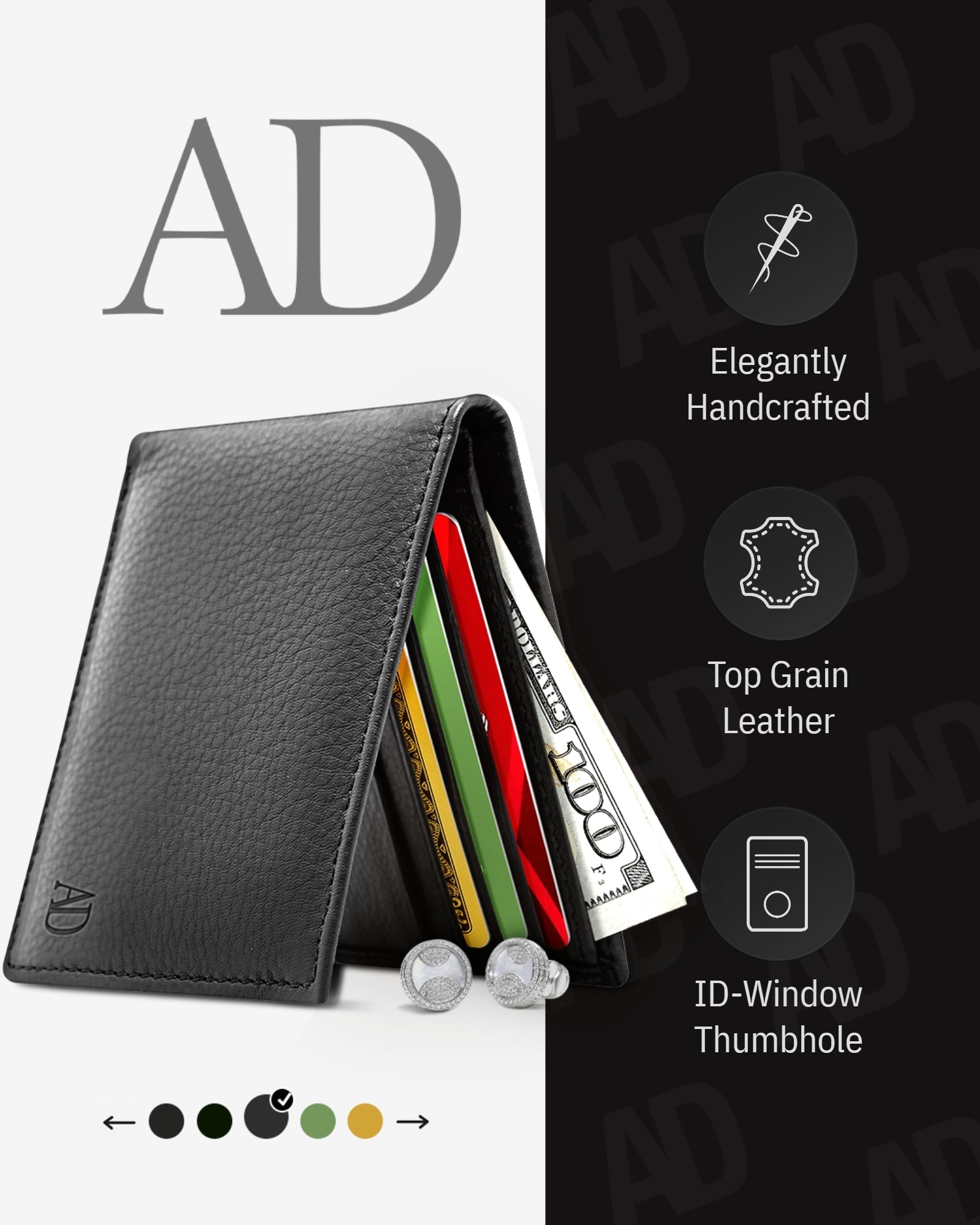 Slim Full Grain Leather Bifold Wallet