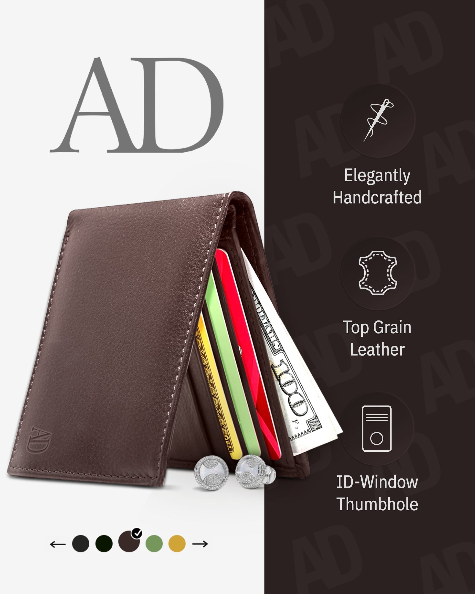 Slim Full Grain Leather Bifold Wallet