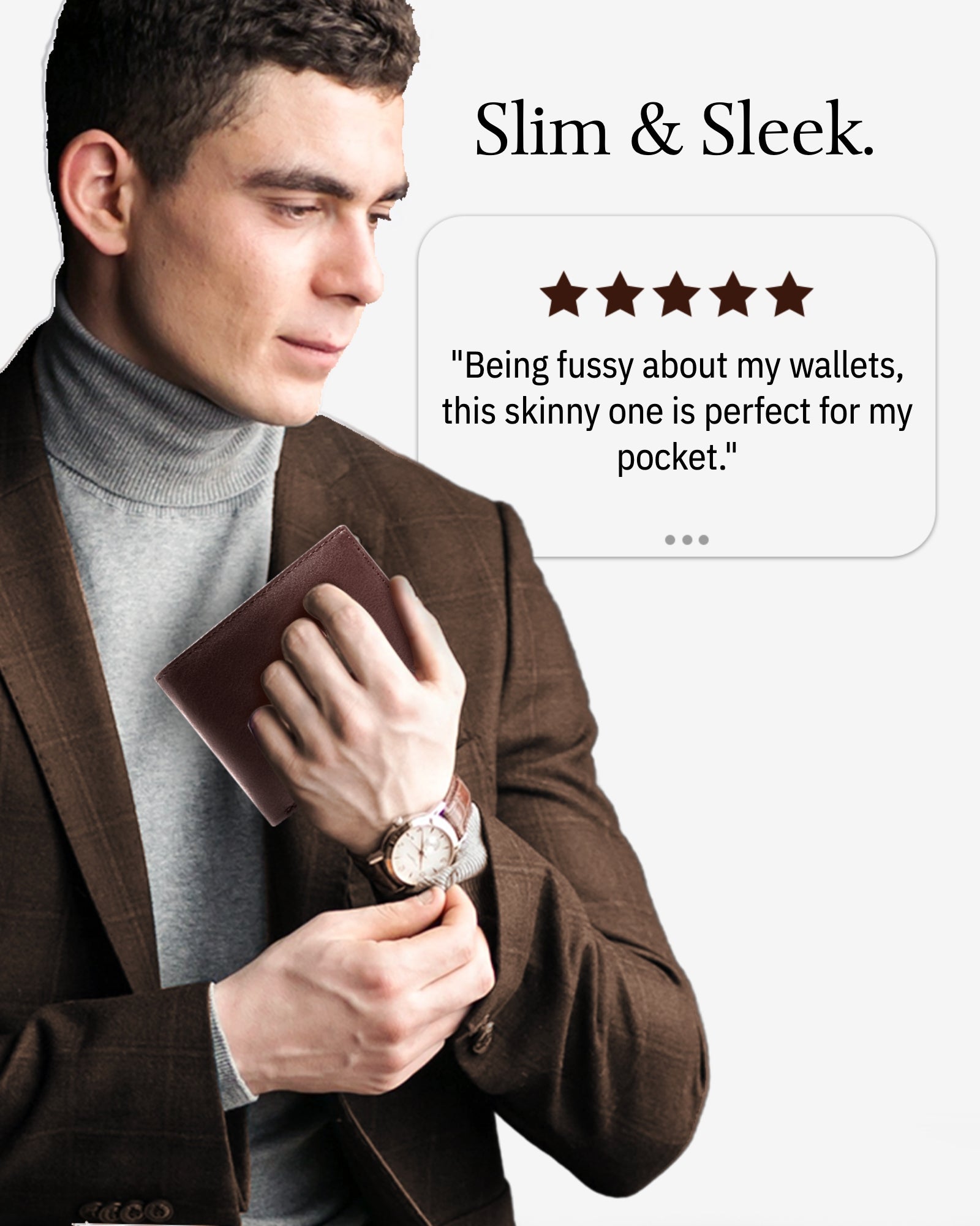 Slim Full Grain Leather Bifold Wallet