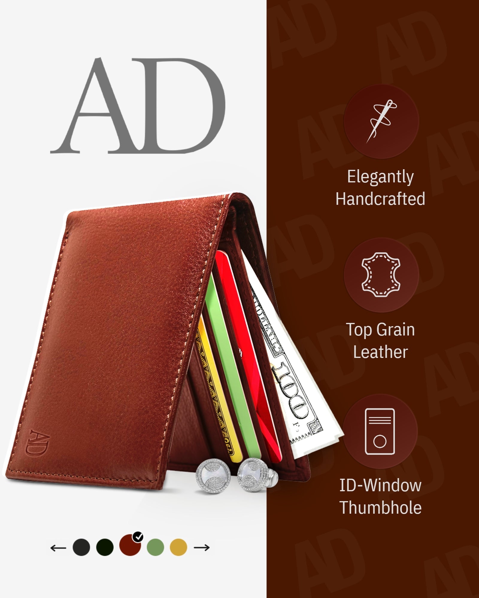 Slim Full Grain Leather Bifold Wallet