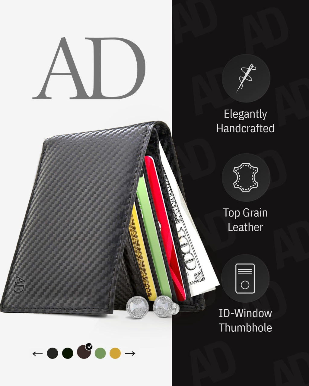 Slim Full Grain Leather Bifold Wallet