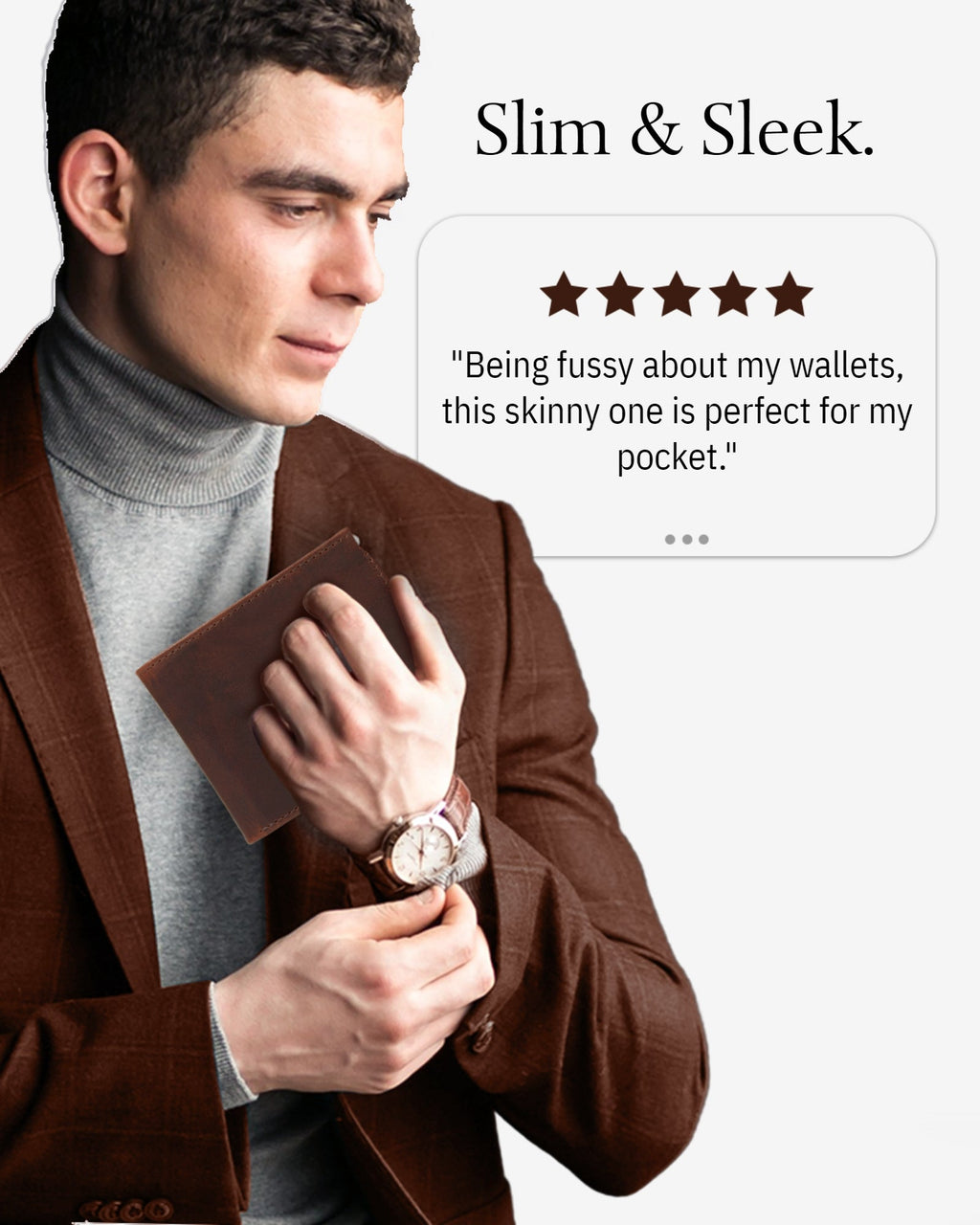 Slim Full Grain Leather Bifold Wallet