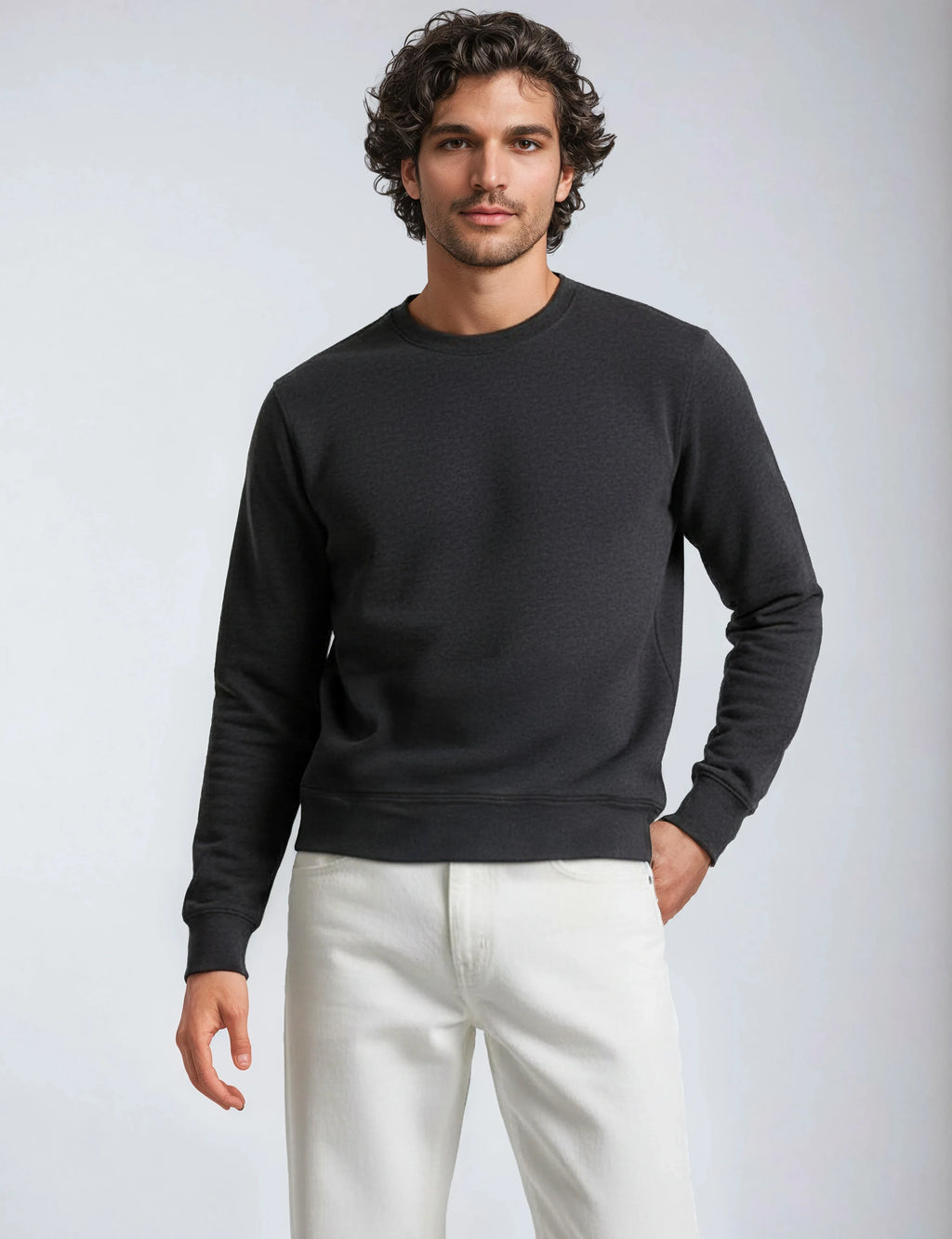 Midweight Crew Neck Fleece Sweatshirt