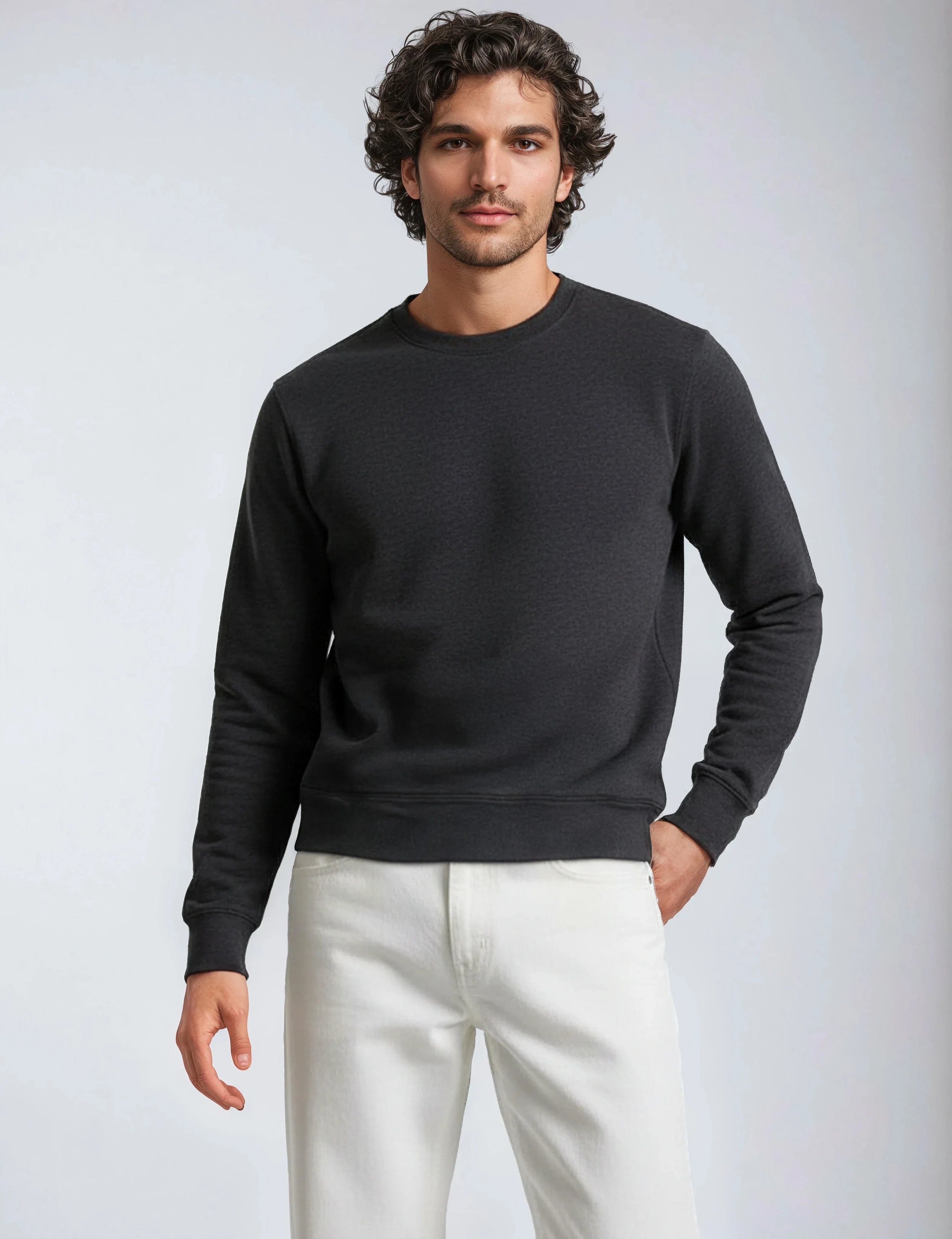 Midweight Crew Neck Fleece Sweatshirt