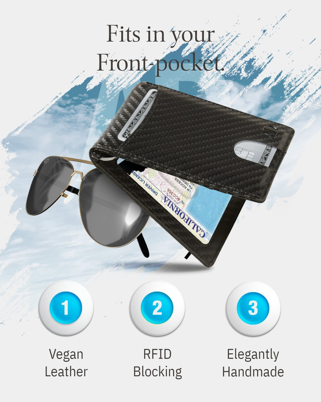 RFID Money Clip Bifold Wallet