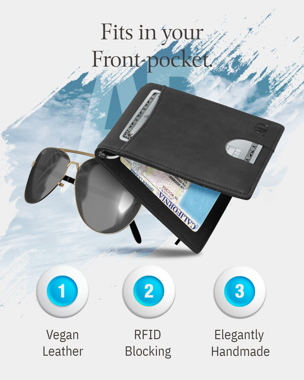 RFID Money Clip Bifold Wallet