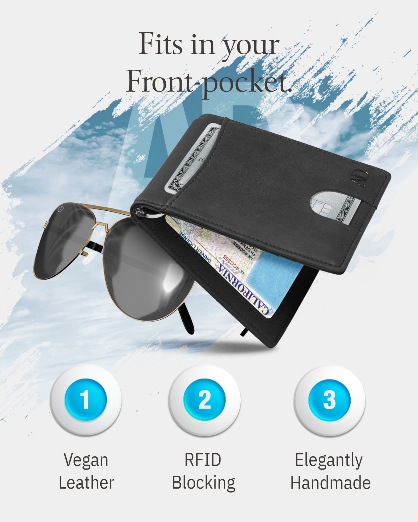 RFID Money Clip Bifold Wallet