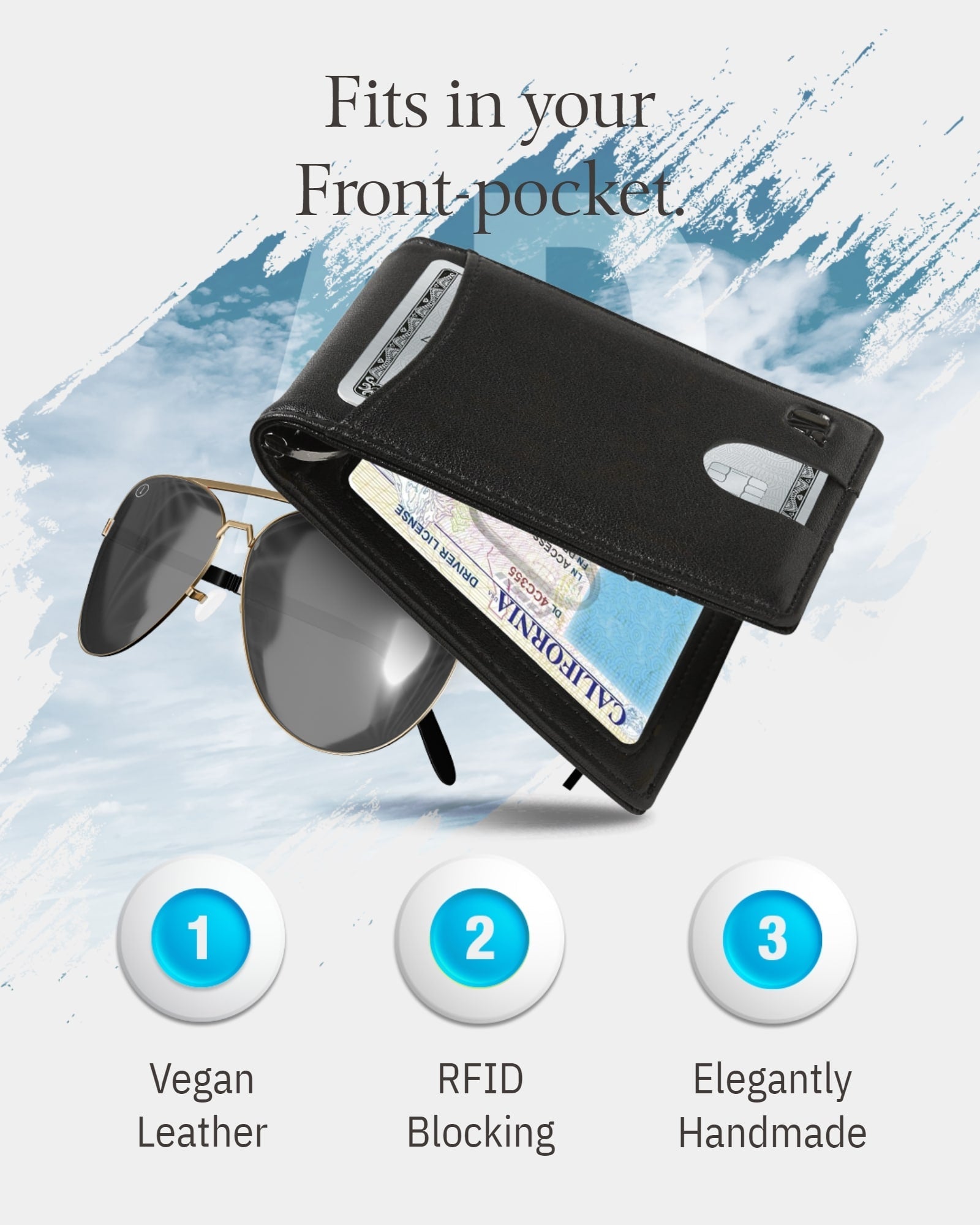 RFID Money Clip Bifold Wallet
