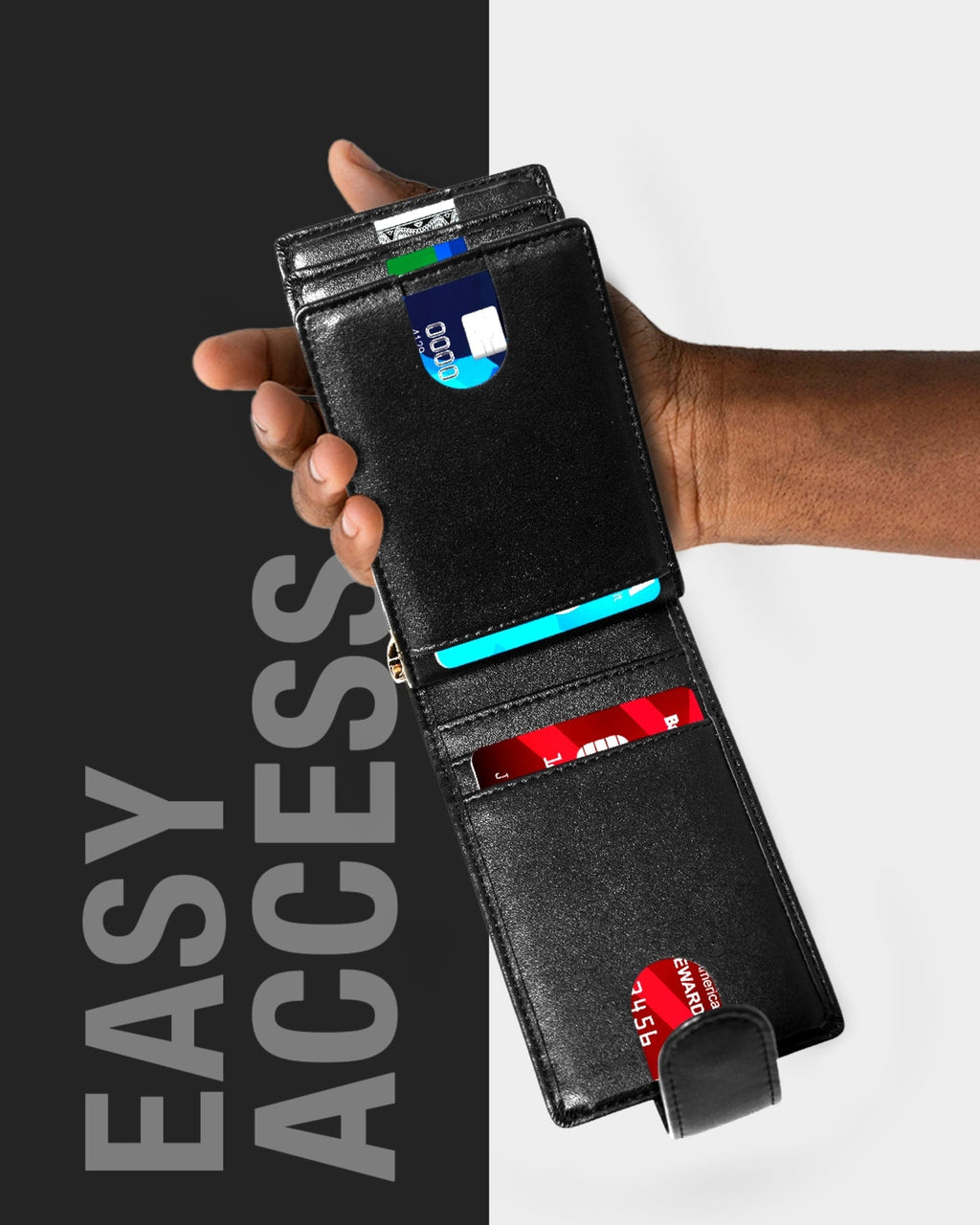 Vegan Leather Snap Bifold Wallet
