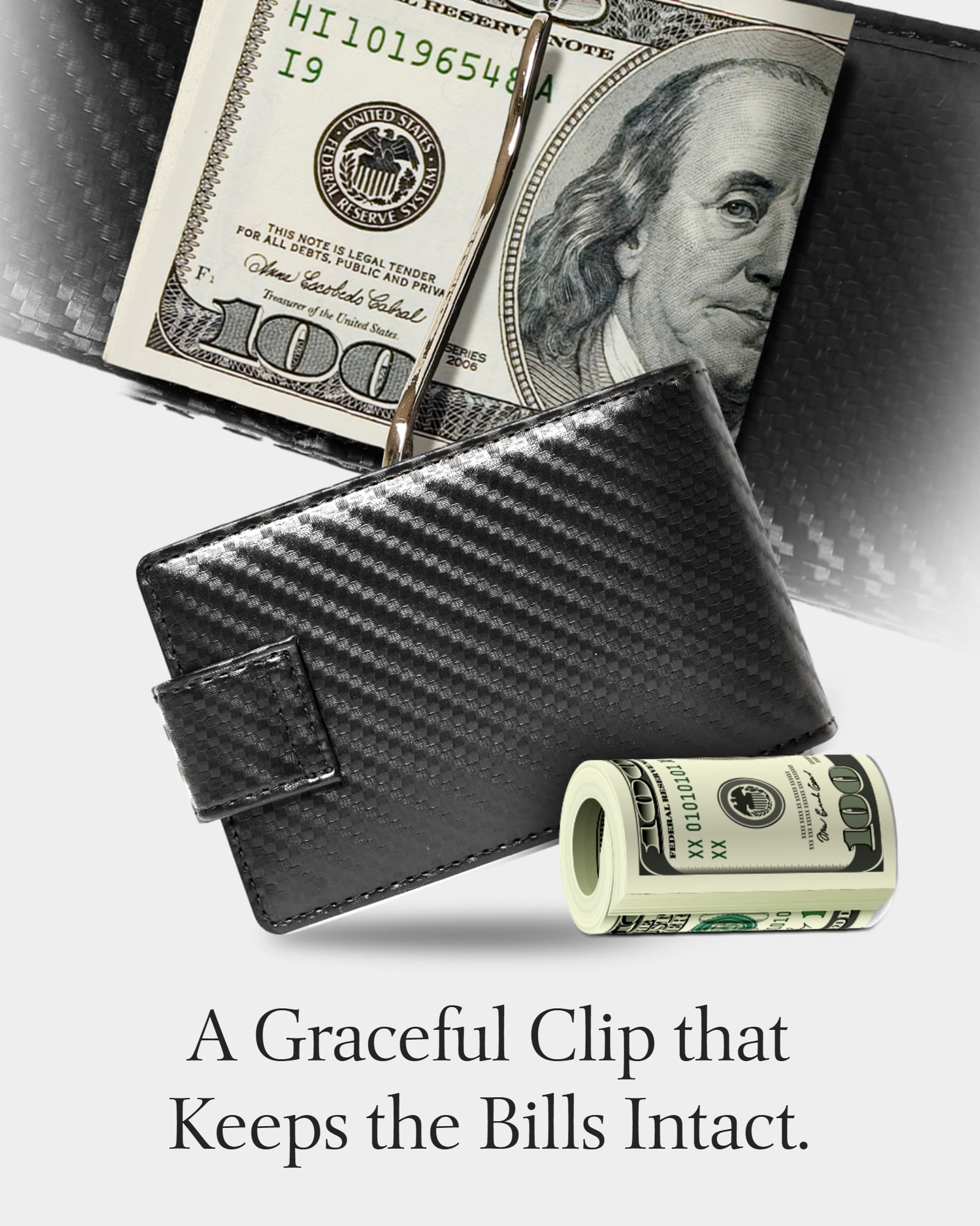 Vegan Leather Snap Bifold Wallet