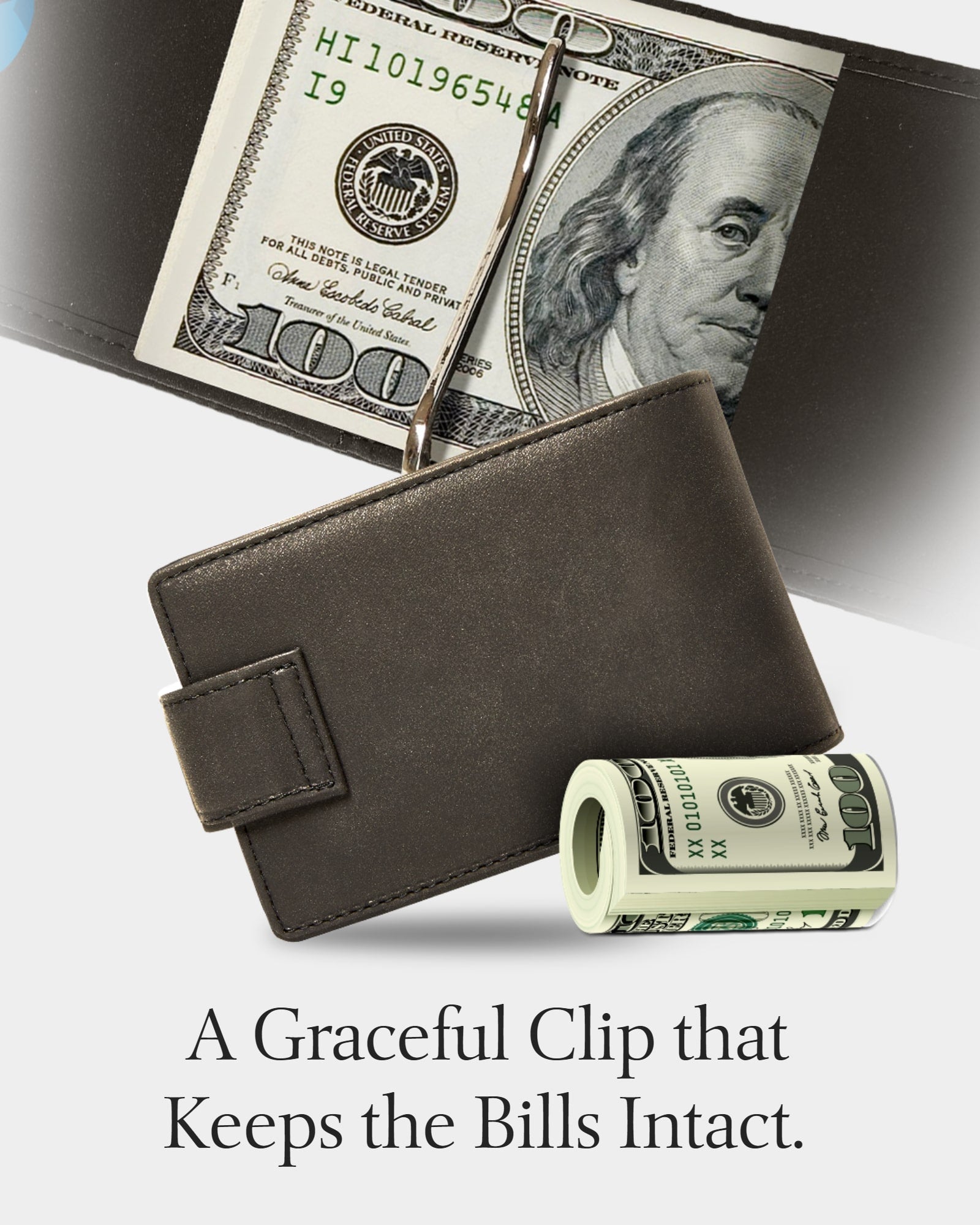 Vegan Leather Snap Bifold Wallet