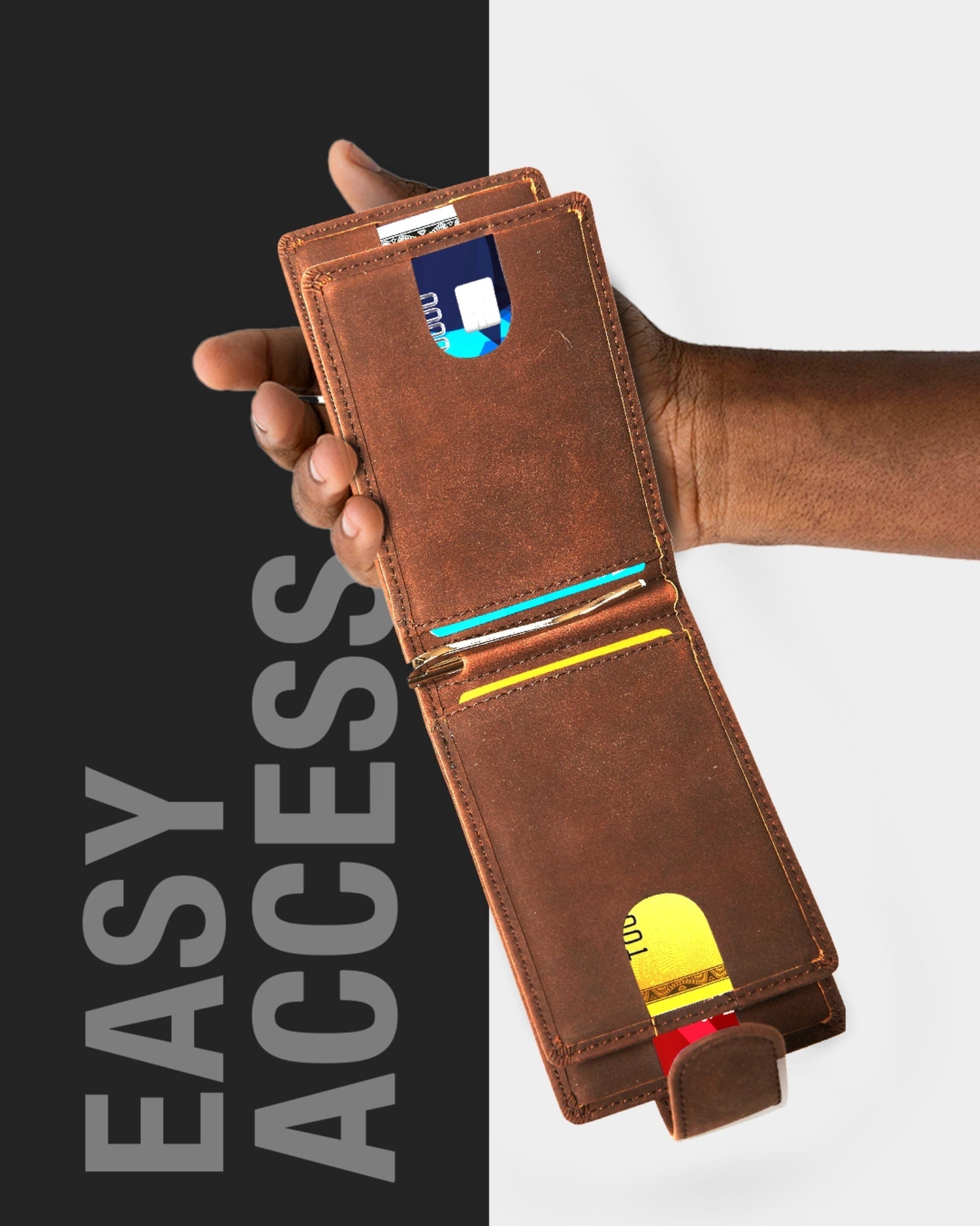 Vegan Leather Snap Bifold Wallet