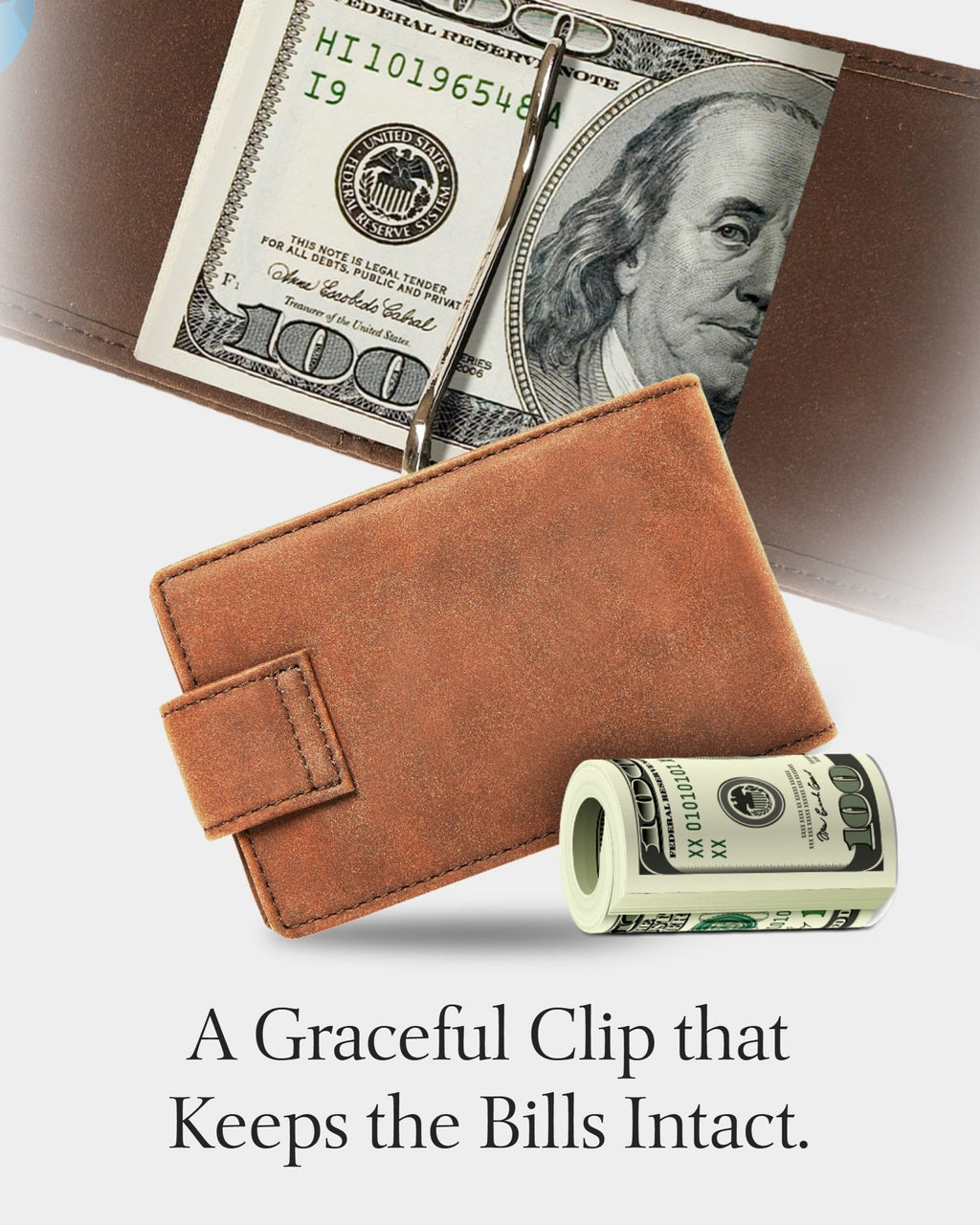 Vegan Leather Snap Bifold Wallet