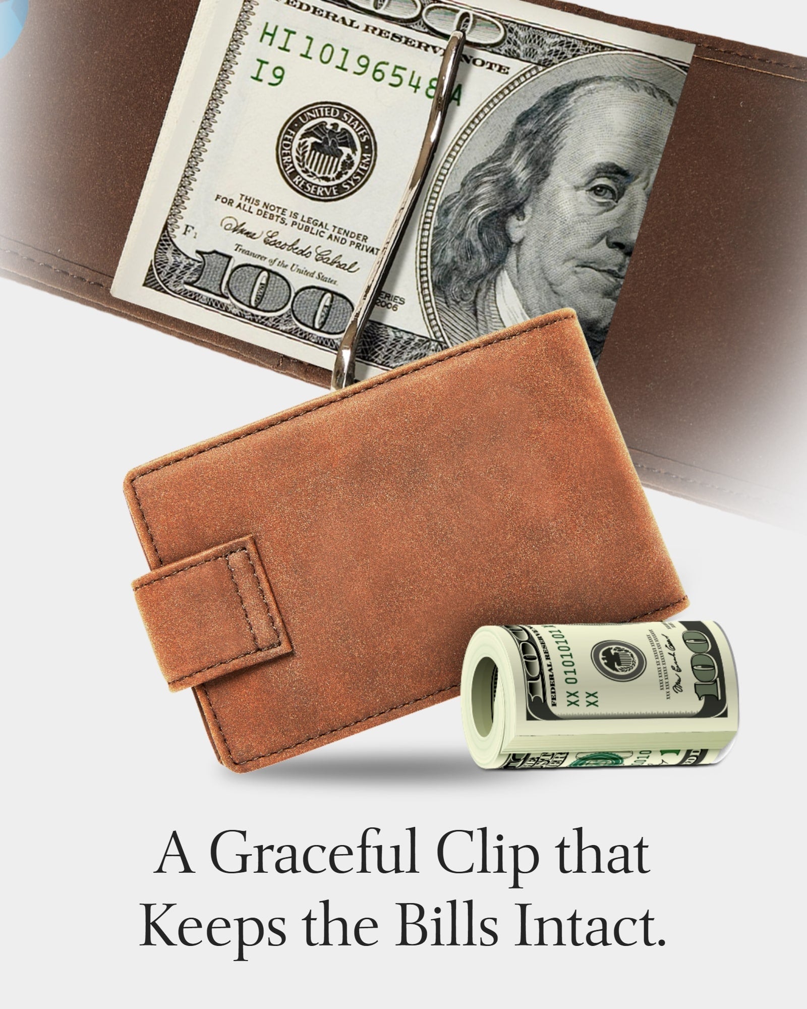 Vegan Leather Snap Bifold Wallet
