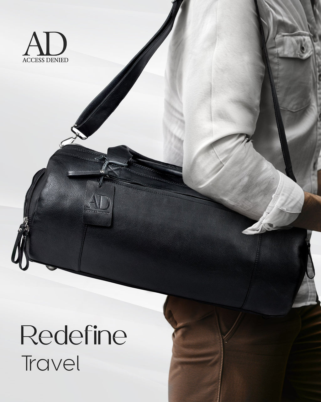Genuine Leather Travel Duffel Bag