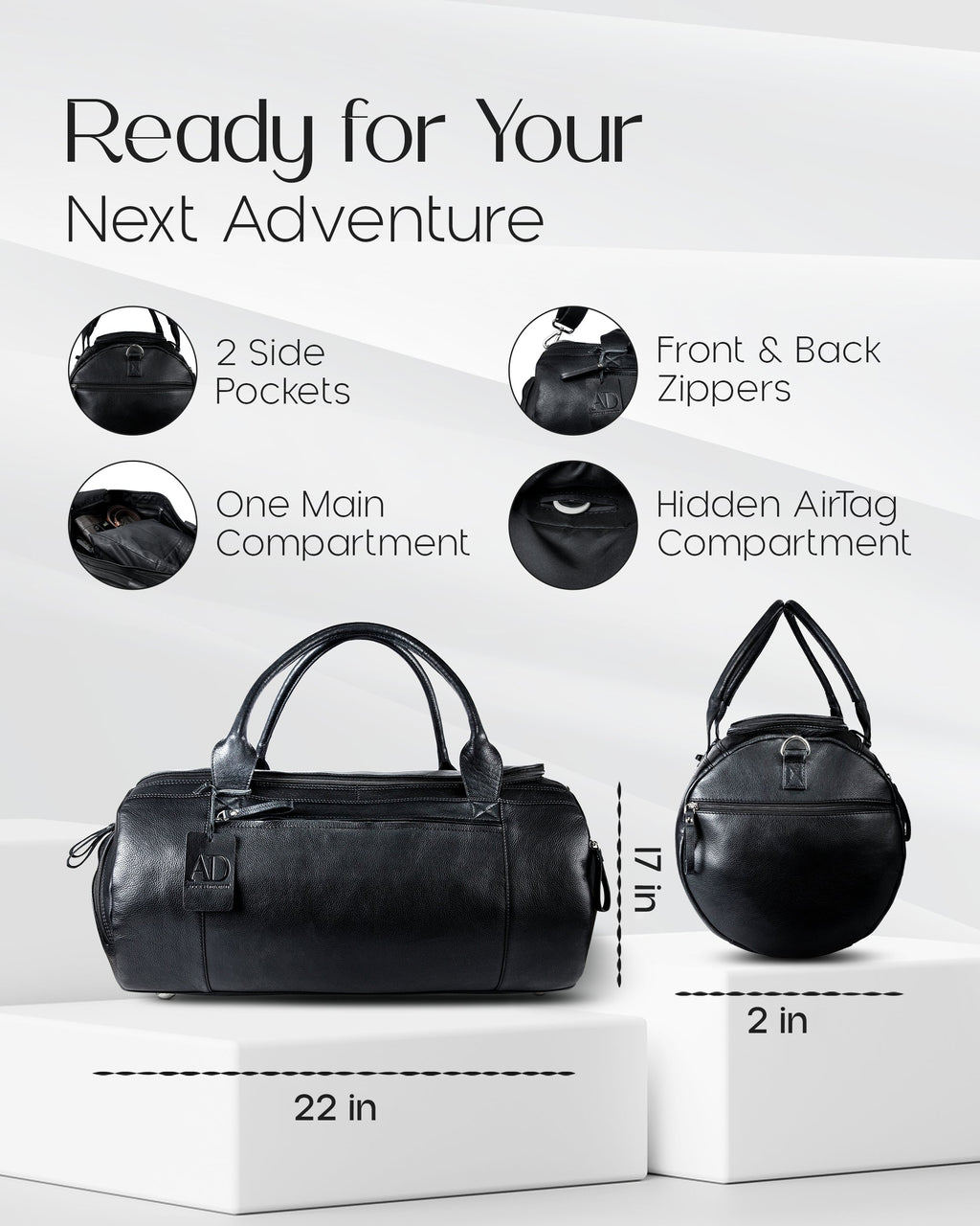 Genuine Leather Travel Duffel Bag
