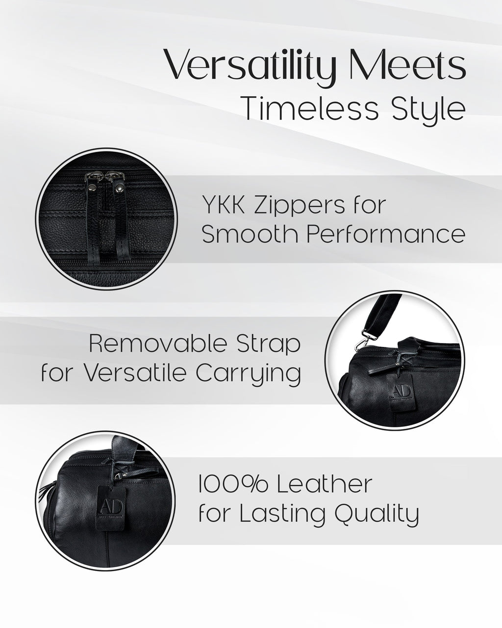 Genuine Leather Travel Duffel Bag