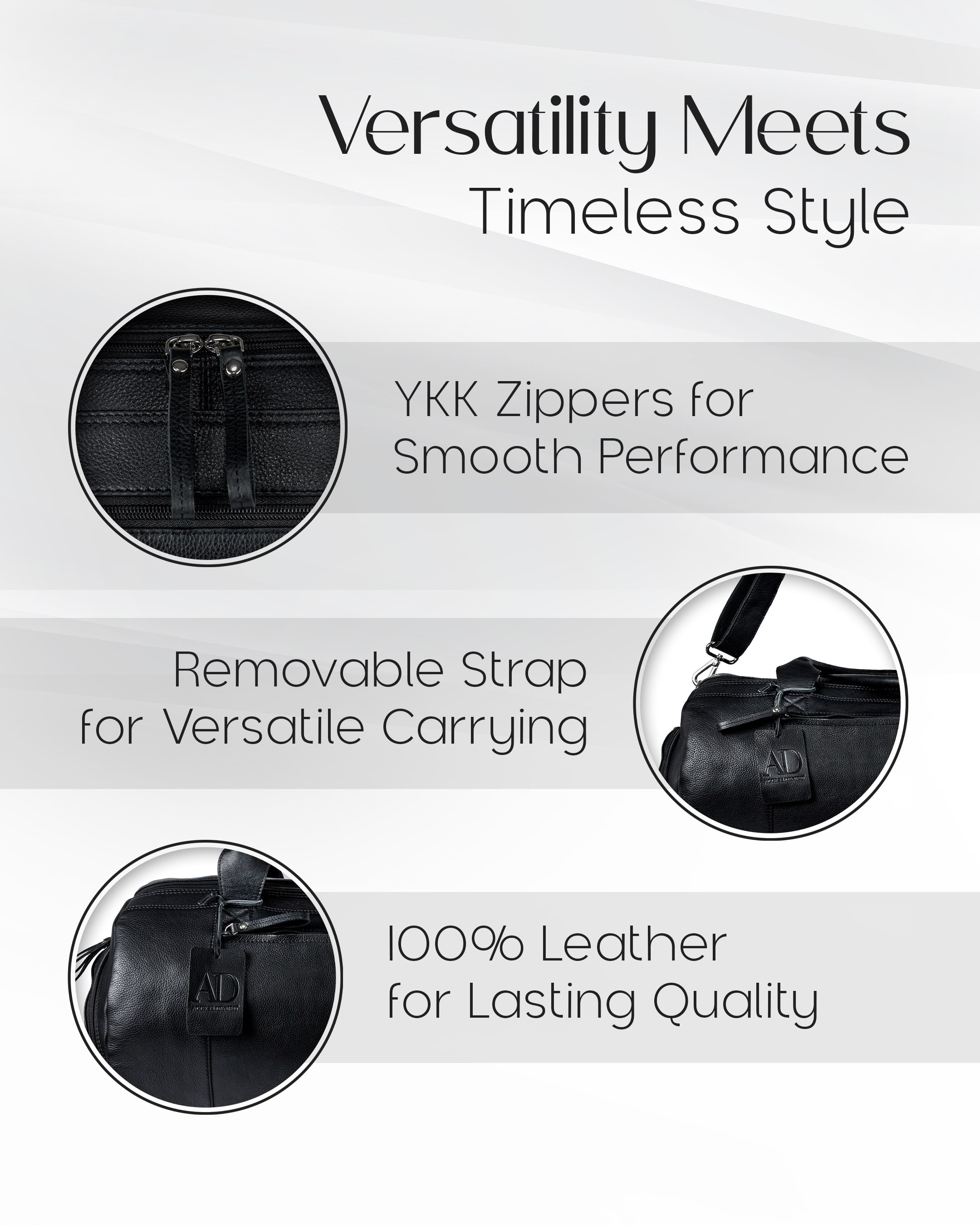 Genuine Leather Travel Duffel Bag