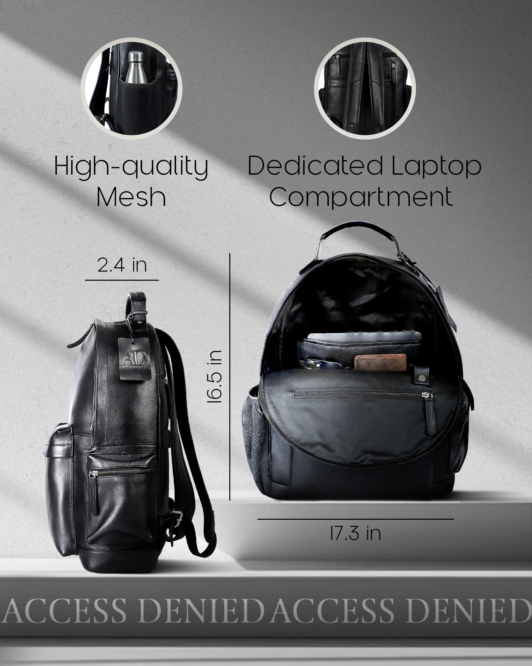 Genuine Leather Laptop Backpack