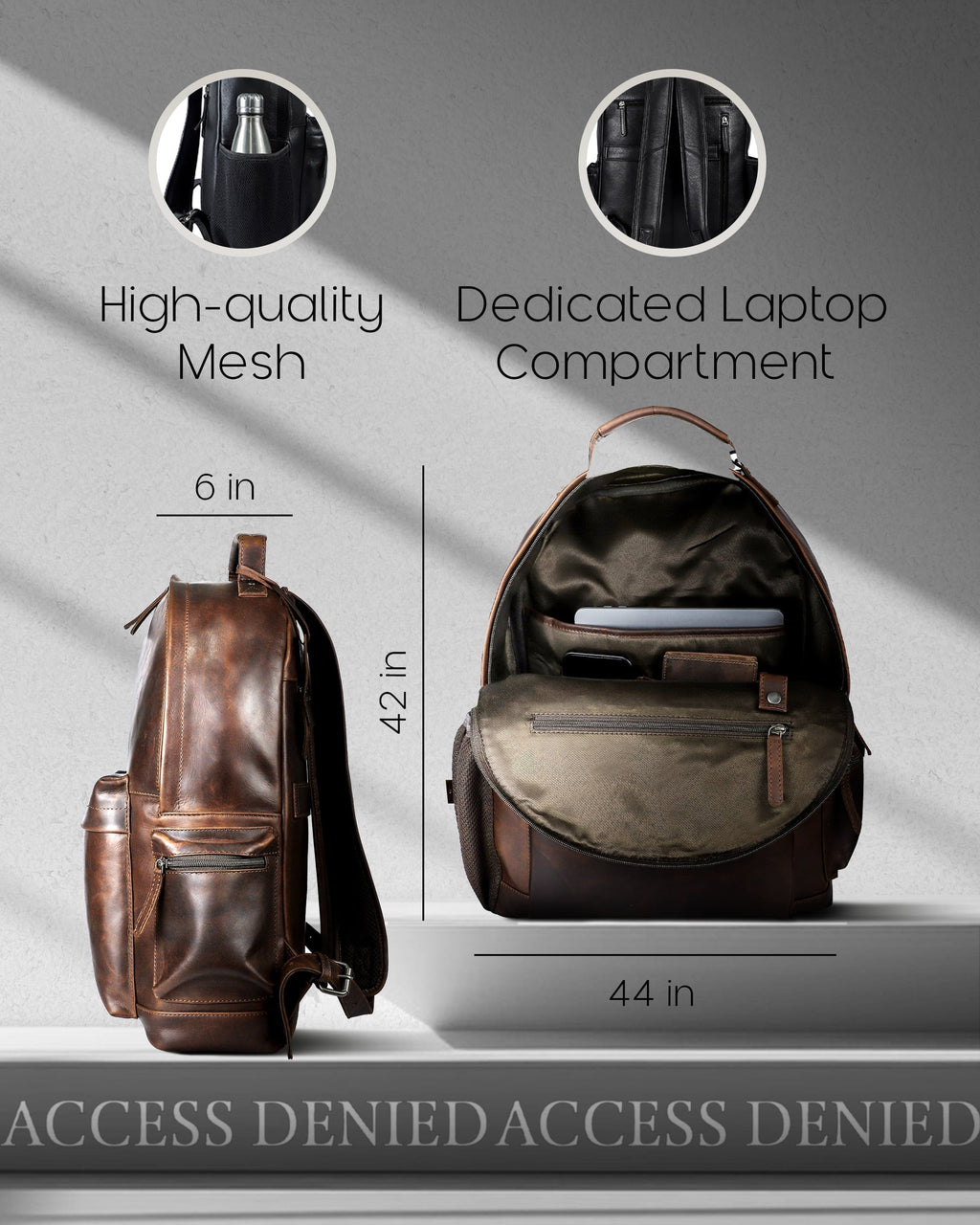 Genuine Leather Laptop Backpack