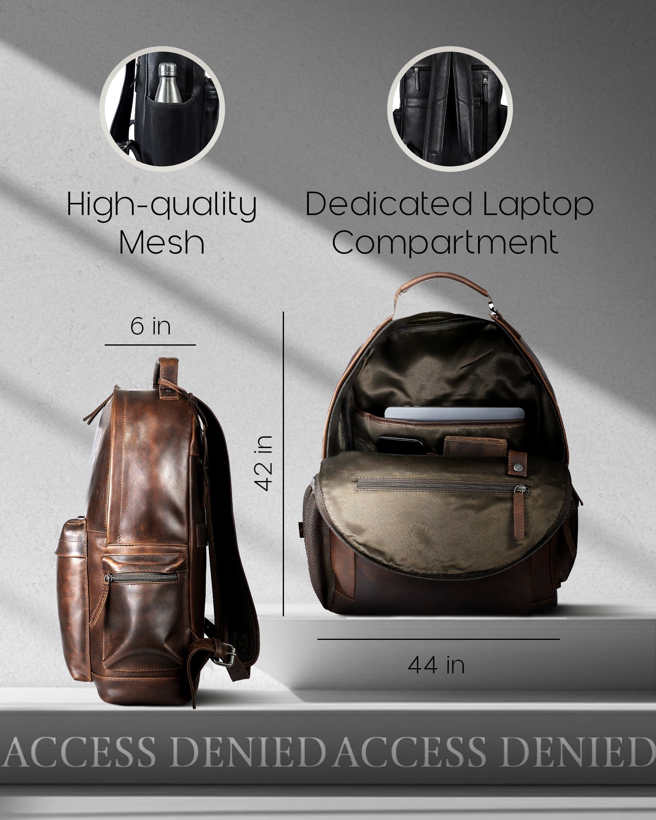 Genuine Leather Laptop Backpack
